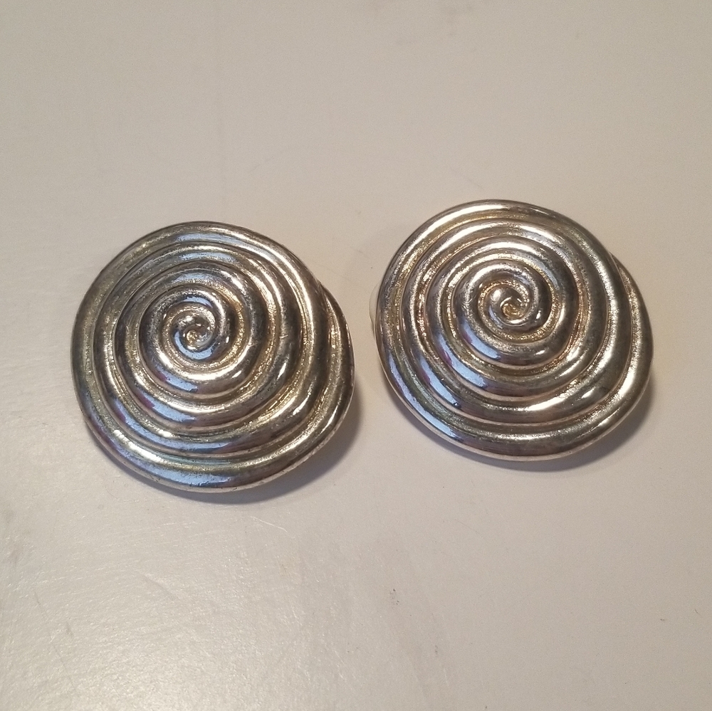 Large Premier Clip on Swirl Earrings